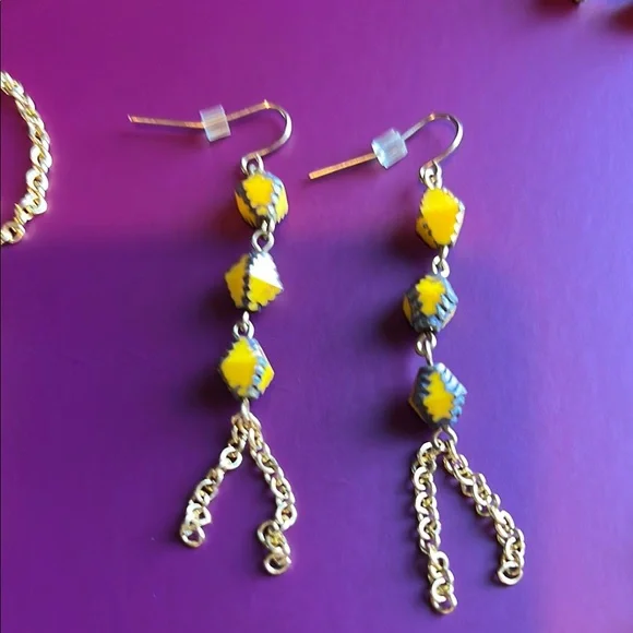 Authentic Seasonal Whispers Gold and Yellow Beaded Necklace and Earring Set New - Picture 12 of 17